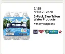 Walgreens 6-Pack Blue Triton Water Products offer