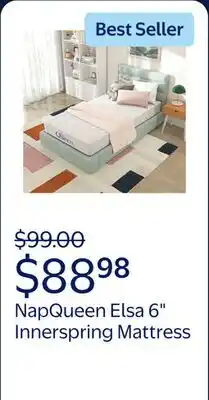 Walmart NapQueen Elsa 6 Twin, Bonnell Coil, Innerspring Mattress offer
