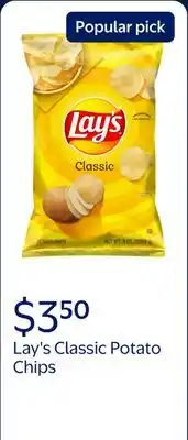 Walmart Lay's Classic Potato Chips, 8 oz, Plastic Bag offer