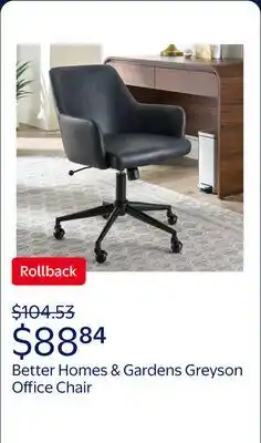 Walmart Better Homes & Gardens Greyson Office Chair, Black offer