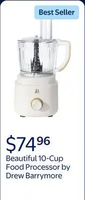 Walmart Beautiful 10-Cup Food Processor with Accessories, White Icing by Drew Barrymore offer