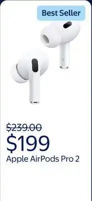 Walmart Apple AirPods Pro 2, Wireless Earbuds, Active Noise Cancellation, Hearing Aid Feature offer
