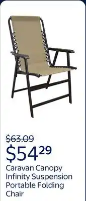 Walmart Caravan Canopy Infinity Suspension Portable Folding Chair, Regular, Beige offer