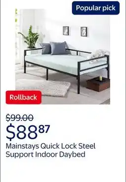 Walmart Mainstays Quick Lock Steel Support Indoor Daybed, Twin offer