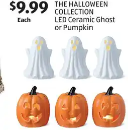 Aldi THE HALLOWEEN COLLECTION LED Ceramic Ghost or Pumpkin offer