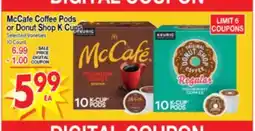 Superior Grocers McCafe Coffee Pods or Donut Shop K Cups offer