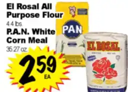 Superior Grocers El Rosal All Purpose Flour 4.4 lbs. P.A.N. White Corn Meal 35.27 oz offer