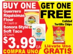Superior Grocers Guerrero Riquisimas Flour 24 Count or Sonora Style Soft Taco 20 Count offer