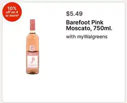 Walgreens Barefoot Pink Moscato, 750ml offer