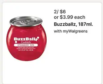 Walgreens Buzzballz, 187ml offer
