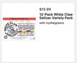 Walgreens 12-Pack White Claw Seltzer Variety Pack offer