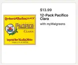 Walgreens 12-Pack Pacifico Clara offer