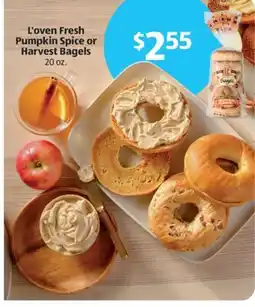 Aldi L'oven Fresh Pumpkin Spice or Harvest Bagels offer