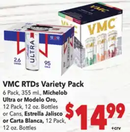 Vallarta Supermarkets VMC RTDs Variety Pack offer