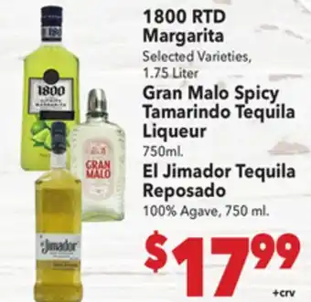 Vallarta Supermarkets 1800 RTD Margarita offer
