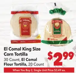 Vallarta Supermarkets El Comal King Size Corn Tortilla offer