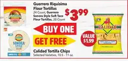 Vallarta Supermarkets Guerrero Riquisima Flour Tortillas offer