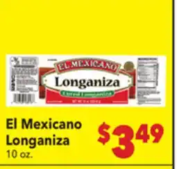 Vallarta Supermarkets El Mexicano Longaniza offer