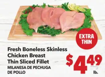 Vallarta Supermarkets Fresh Boneless Skinless Chicken Breast Thin Sliced Fillet / MILANESA DE PECHUGA DE POLLO offer