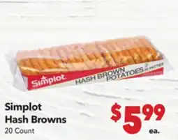 Vallarta Supermarkets Simplot Hash Browns offer