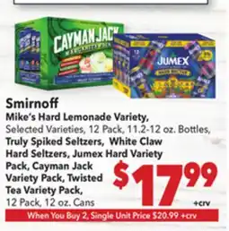 Vallarta Supermarkets Smirnoff Mike's Hard Lemonade Variety offer