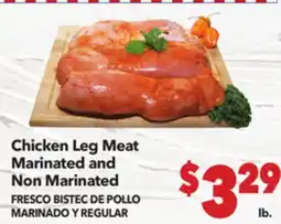 Vallarta Supermarkets Chicken Leg Meat Marinated and Non Marinated | Non Marinated FRESCO BISTEC DE POLLO offer