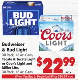 Vallarta Supermarkets Budweiser & Bud Light offer