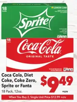 Vallarta Supermarkets Coca Cola, Diet Coke, Coke Zero, Sprite or Fanta offer