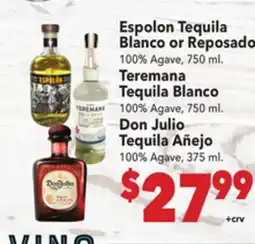 Vallarta Supermarkets Espolon Tequila Blanco or Reposado offer