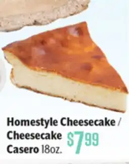 Vallarta Supermarkets Homestyle Cheesecake offer