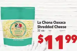 Vallarta Supermarkets La Chona Oaxaca Shredded Cheese offer