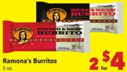 Vallarta Supermarkets Ramona's Burritos offer