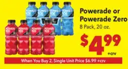 Vallarta Supermarkets Powerade or Powerade Zero offer
