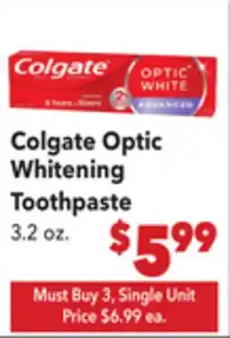 Vallarta Supermarkets Colgate Optic Whitening Toothpaste offer