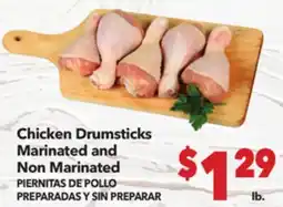 Vallarta Supermarkets Chicken Drumsticks Marinated and Non Marinated / PIERNITAS DE POLLO PREPARADAS Y SIN PREPARAR offer
