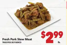 Vallarta Supermarkets Fresh Pork Stew Meat / TROCITOS DE PUERCO offer
