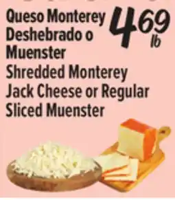 El Super Shredded Monterey Jack Cheese or Regular Sliced Muenster offer