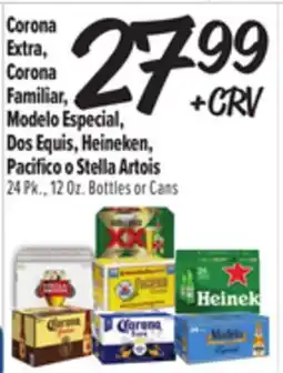 El Super Corona Extra, Corona Familiar, Modelo Especial, Dos Equis, Heineken, Pacifico o Stella Artois offer