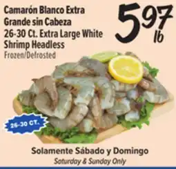El Super 26-30 Ct. Extra Large White Shrimp Headless offer