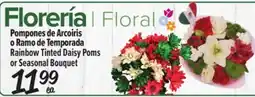El Super Rainbow Tinted Daisy Poms or Seasonal Bouquet offer
