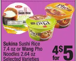 Super King Markets Sukina Sushi Rice 7.4 oz or Wang Pho Noodles 2.64 oz offer