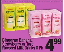 Super King Markets Binggrae Banana, Strawberry or Taro Flavored Milk Drinks offer