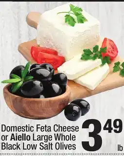 Super King Markets Domestic Feta Cheese or Aiello Large Whole Black Low Salt Olives offer
