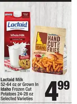 Super King Markets Lactaid Milk 52-64 oz or Grown In Idaho Frozen Cut Potatoes 24-28 oz offer