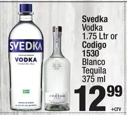 Super King Markets Svedka Vodka 1.75 Ltr or Codigo 1530 Blanco Tequila 375 ml offer