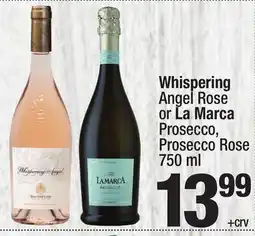 Super King Markets Whispering Angel Rose or La Marca Prosecco, Prosecco Rose offer