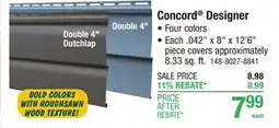 Menards Concord Designer offer