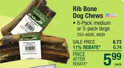 Menards Rib Bone Dog Chews offer