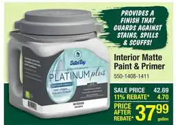 Menards Interior Matte Paint & Primer offer