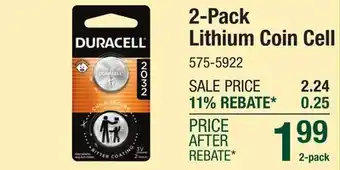 Menards Duracell 2-Pack Lithium Coin Cell offer